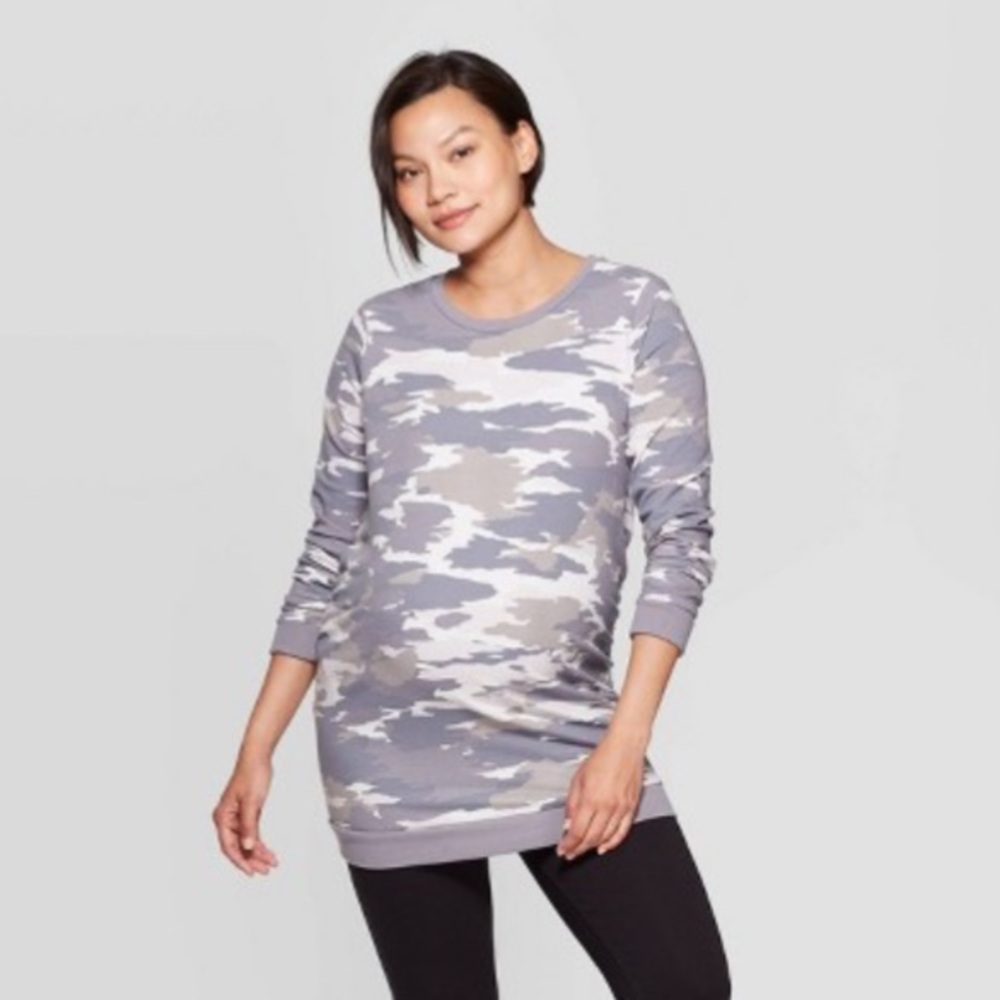 Maternity Camo Print Sweatshirt
